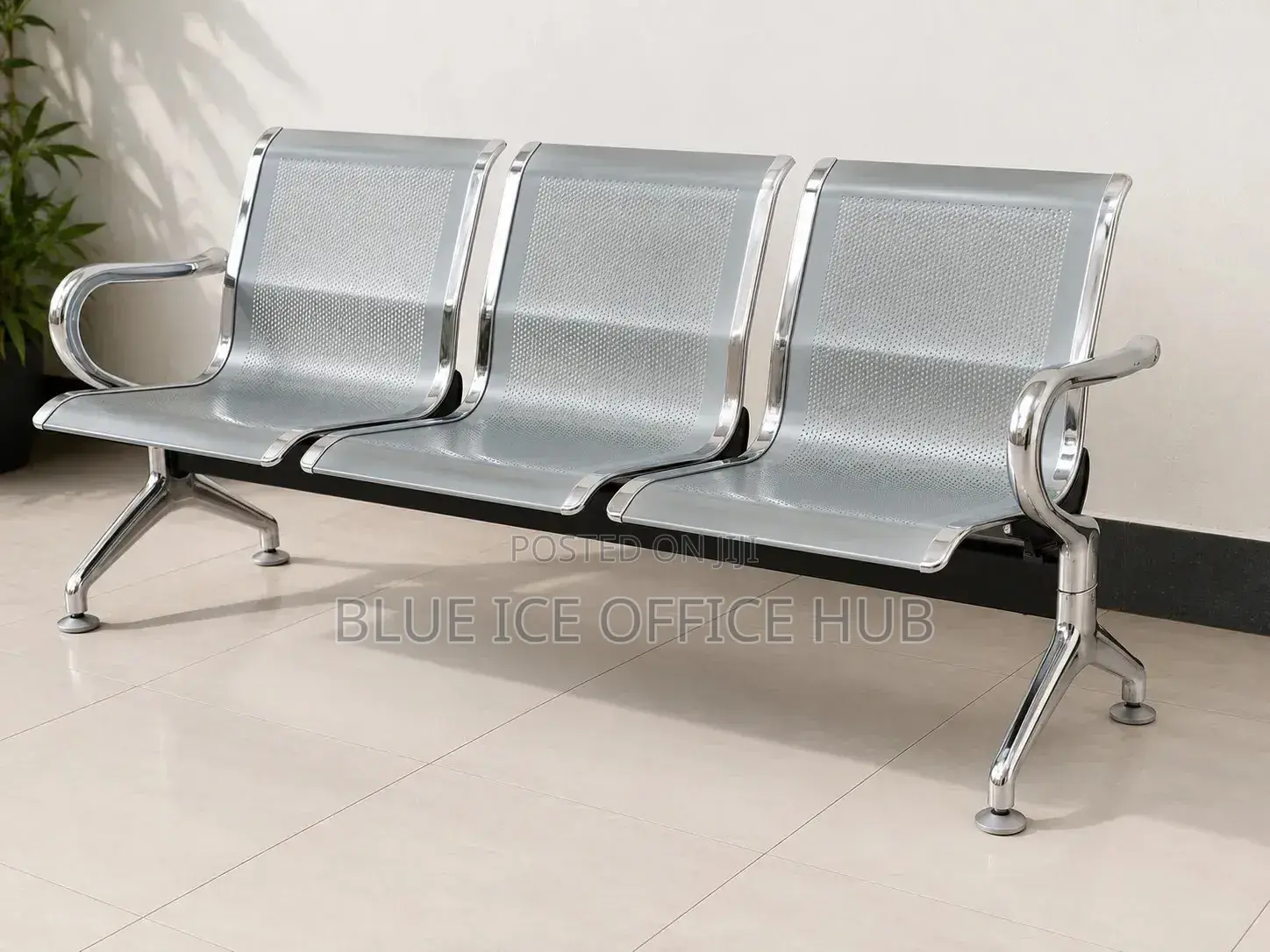 Executive 3 Seater Chrome Waiting Bench