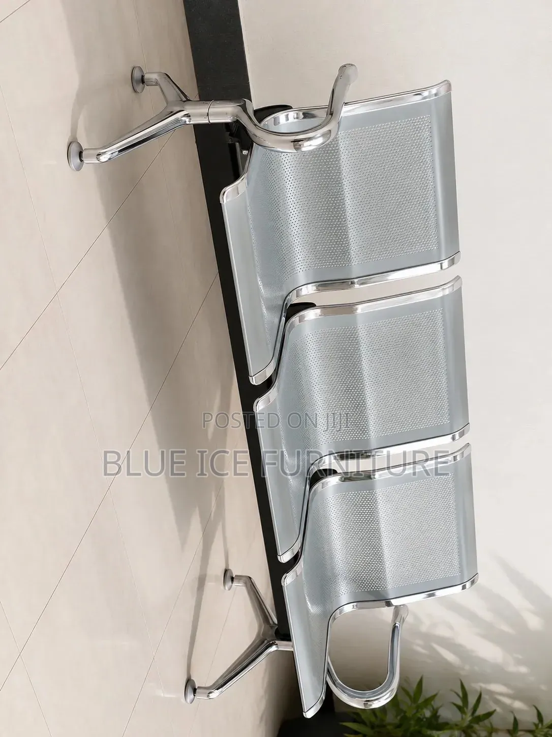 Executive 3 Seater Chrome Waiting Bench