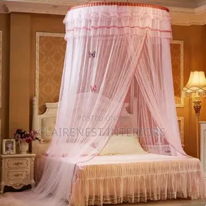 Purple and Pink King Size Bed Round and Free Size Mosquito Nets
