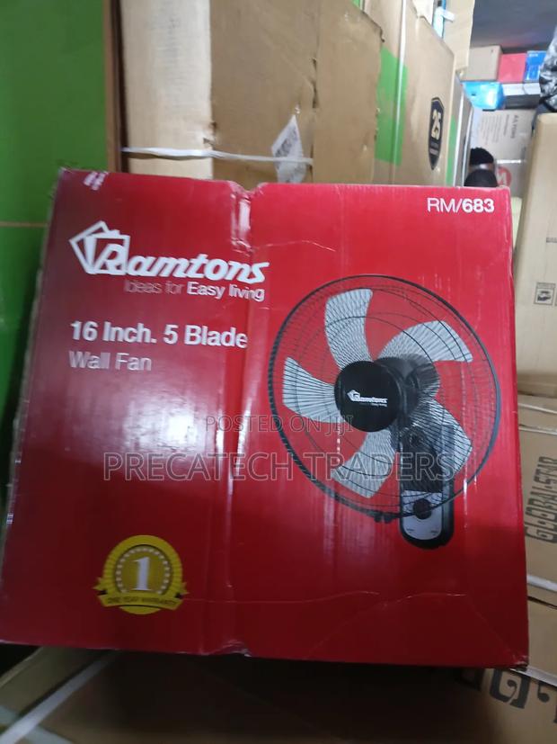 Ramtons 5 Blade Wall Fan – Quiet Strong Airflow - thumbnail 2