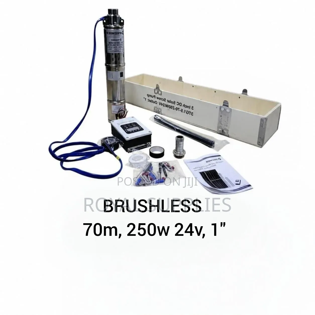 Brushless 70m 24v 250w DC Solar Submersible Pump