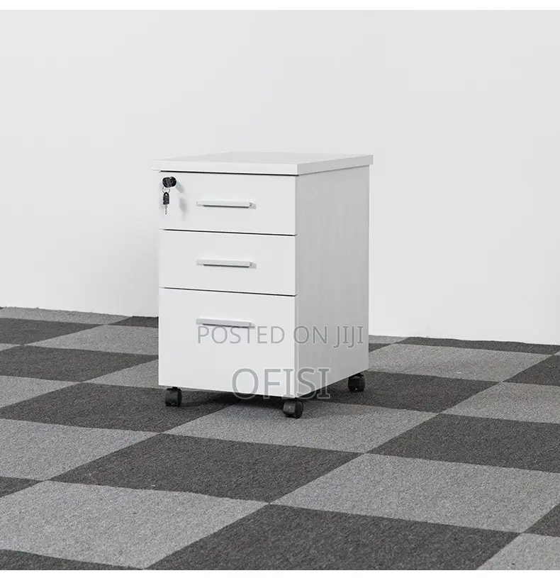 Office Cabinet; 3-Drawer Wooden Pedestal Office Filling Cabinet