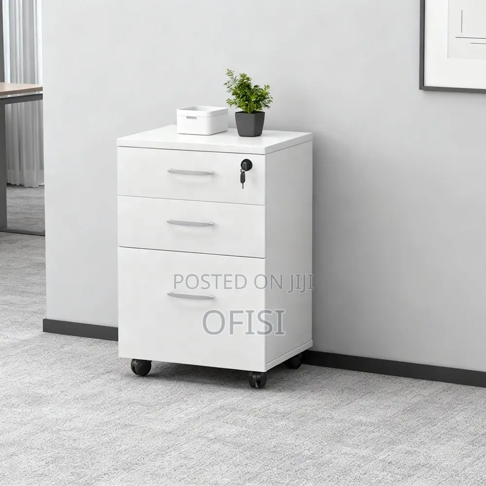 Office Cabinet; 3-Drawer Wooden Pedestal Office Filling Cabinet