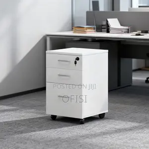 Office Cabinet; 3-Drawer Wooden Pedestal Office Filling Cabinet