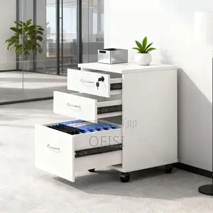 Office Cabinet; 3-Drawer Wooden Pedestal Office Filling Cabinet