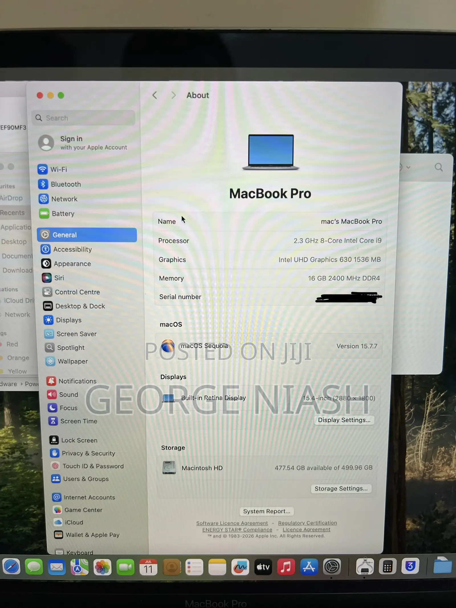 Laptop Apple MacBook Pro 2019 16GB Intel Core i9 SSD 512GB