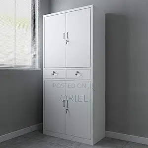 Office Cabinet :4-Door Metallic Office Cabinet With 2-Lockable Drawers