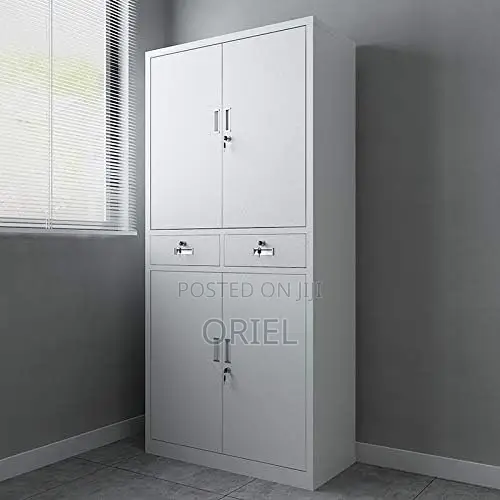 Office Cabinet :4-Door Metallic Office Cabinet With 2-Lockable Drawers