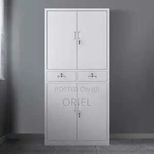 Office Cabinet :4-Door Metallic Office Cabinet With 2-Lockable Drawers