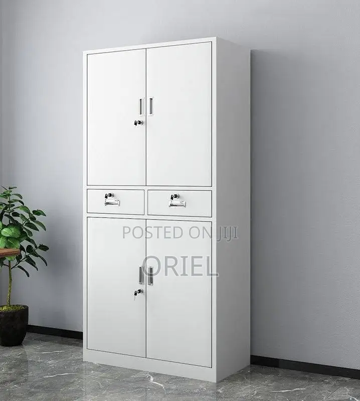 Office Cabinet :4-Door Metallic Office Cabinet With 2-Lockable Drawers