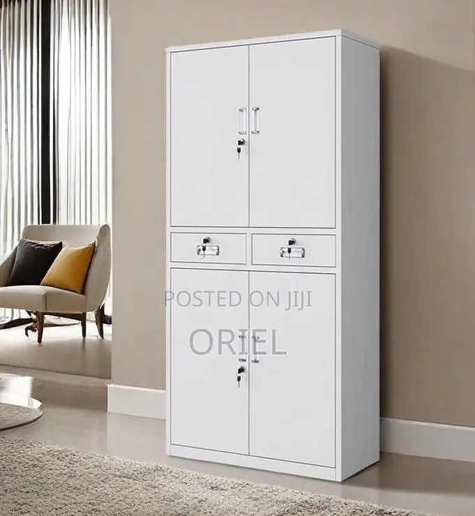 Office Cabinet :4-Door Metallic Office Cabinet With 2-Lockable Drawers