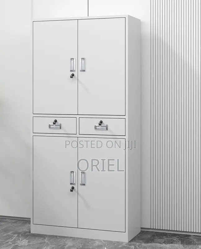 Office Cabinet :4-Door Metallic Office Cabinet With 2-Lockable Drawers