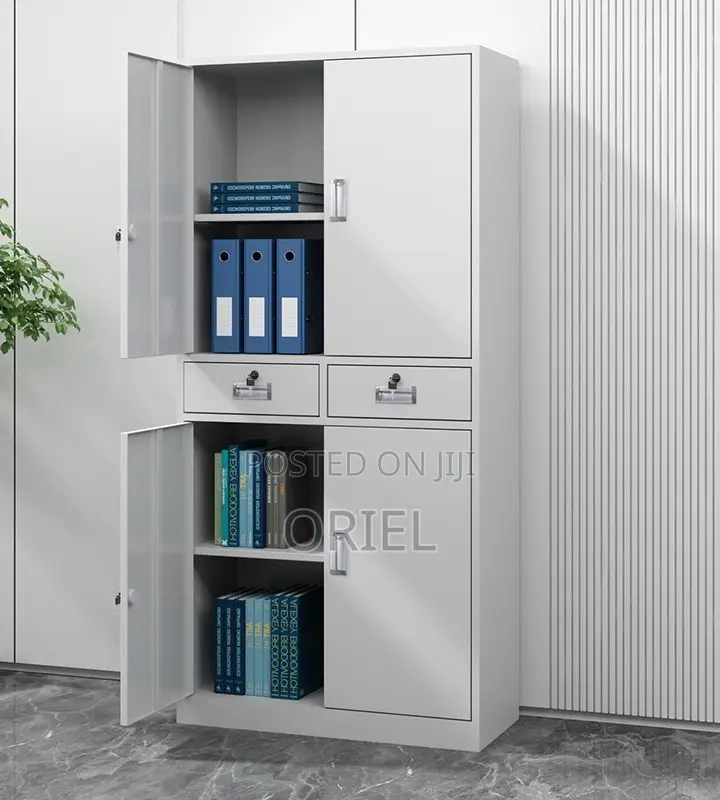 Office Cabinet :4-Door Metallic Office Cabinet With 2-Lockable Drawers