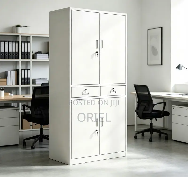 Office Cabinet :4-Door Metallic Office Cabinet With 2-Lockable Drawers