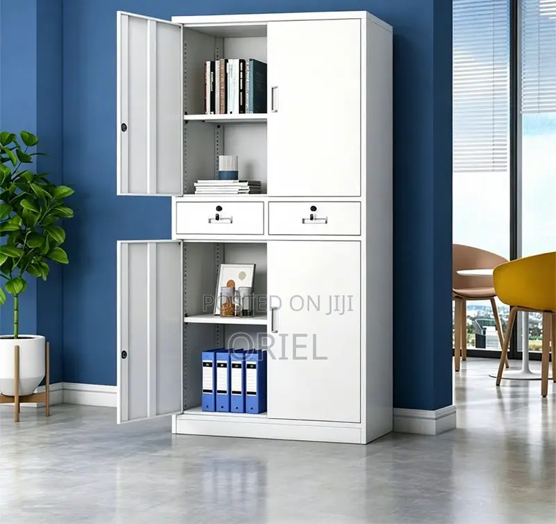 Office Cabinet :4-Door Metallic Office Cabinet With 2-Lockable Drawers