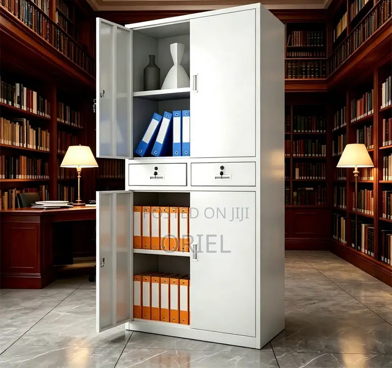 Office Cabinet :4-Door Metallic Office Cabinet With 2-Lockable Drawers