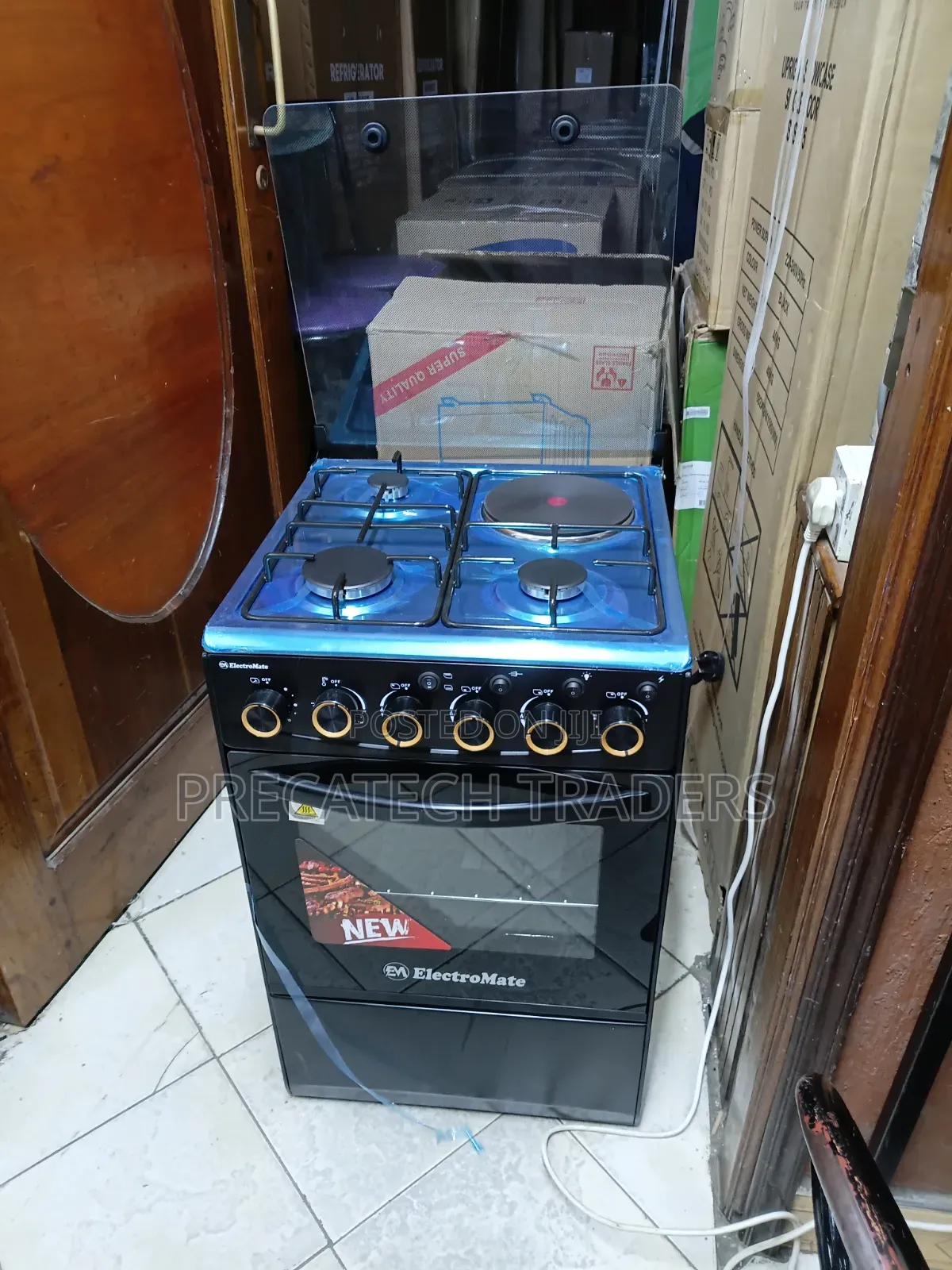 New Electromate 50x55 Gas Cooker With Electric Hot Plate