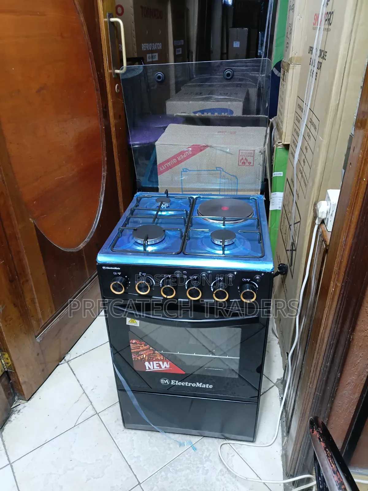 New Electromate 50x55 Gas Cooker With Electric Hot Plate