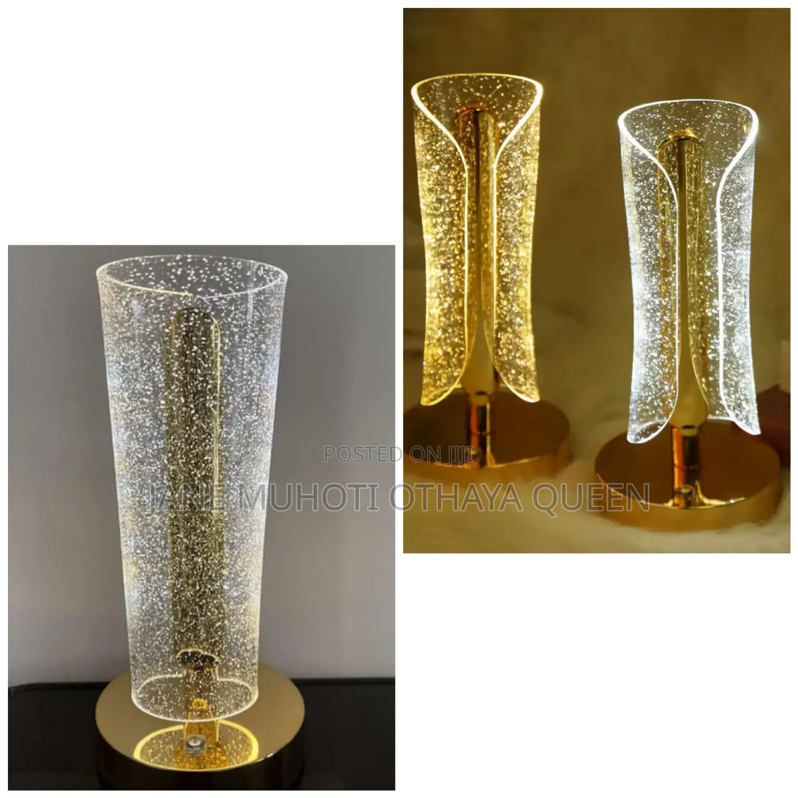 Crystal Table Lamp Golden Base