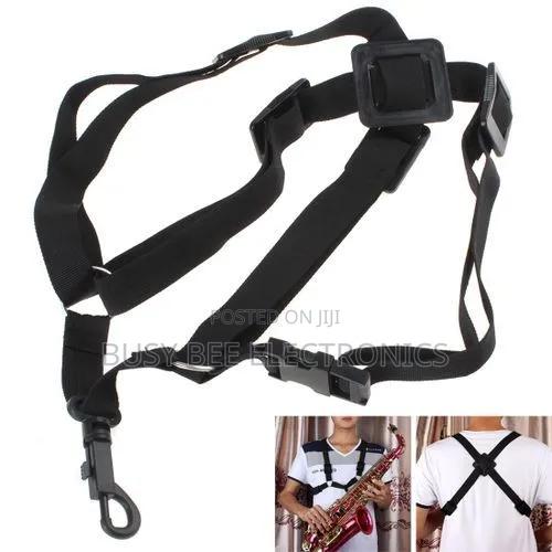 Black Adjustable Universal Sax Harness Shoulder Strap - thumbnail 2