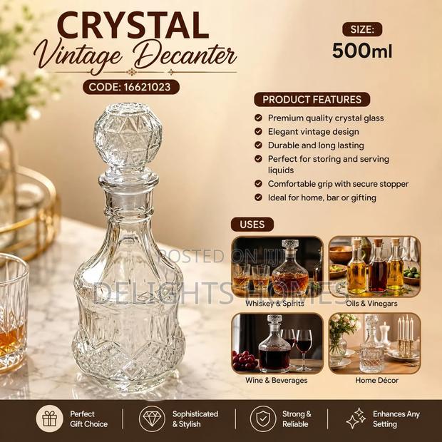 500ml Vintage Crystal Decanter-B