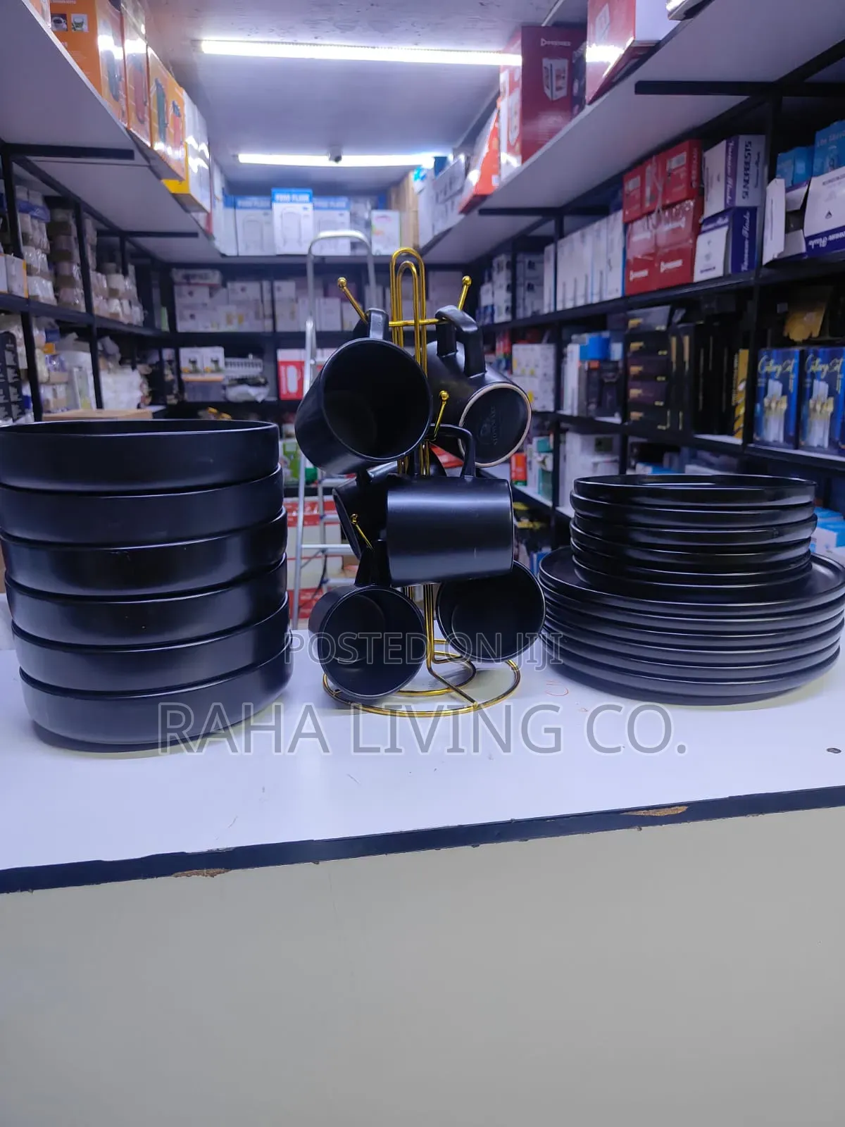24pc All Black Dinner Set | Plates, Bowls Mugs