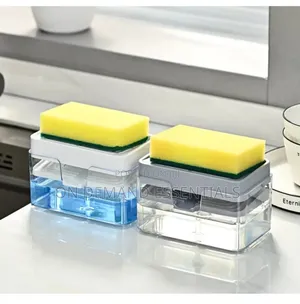 2-in-1 Kitchen Sink Dish Soap Dispenser and Sponge Holder