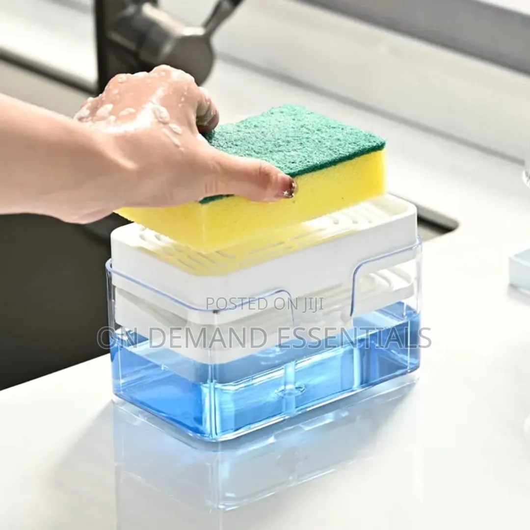 2-in-1 Kitchen Sink Dish Soap Dispenser and Sponge Holder