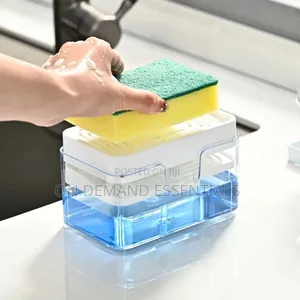 2-in-1 Kitchen Sink Dish Soap Dispenser and Sponge Holder