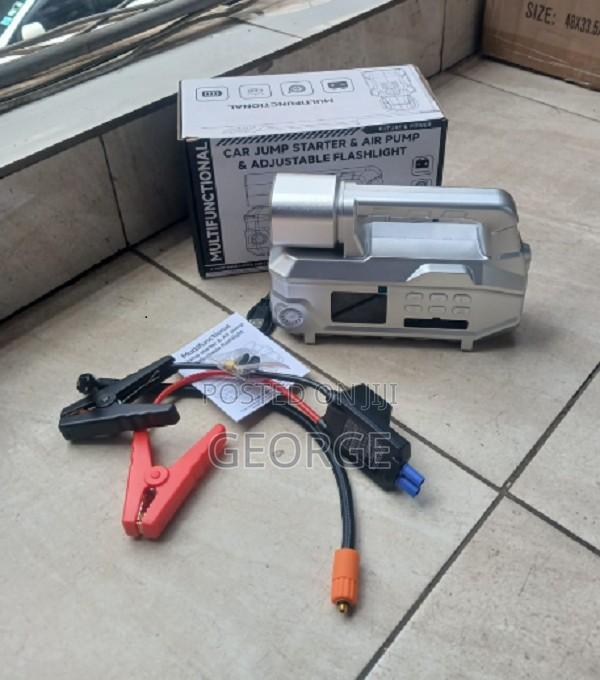 High Power Digital Jump Starter Compressor and Adjustable Flash Light - main view