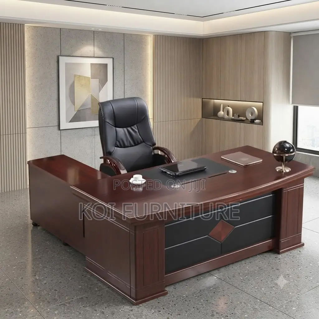 Office Desk; 1.6 Meter Executive Brown-Red Worksmart Mahogany Desk