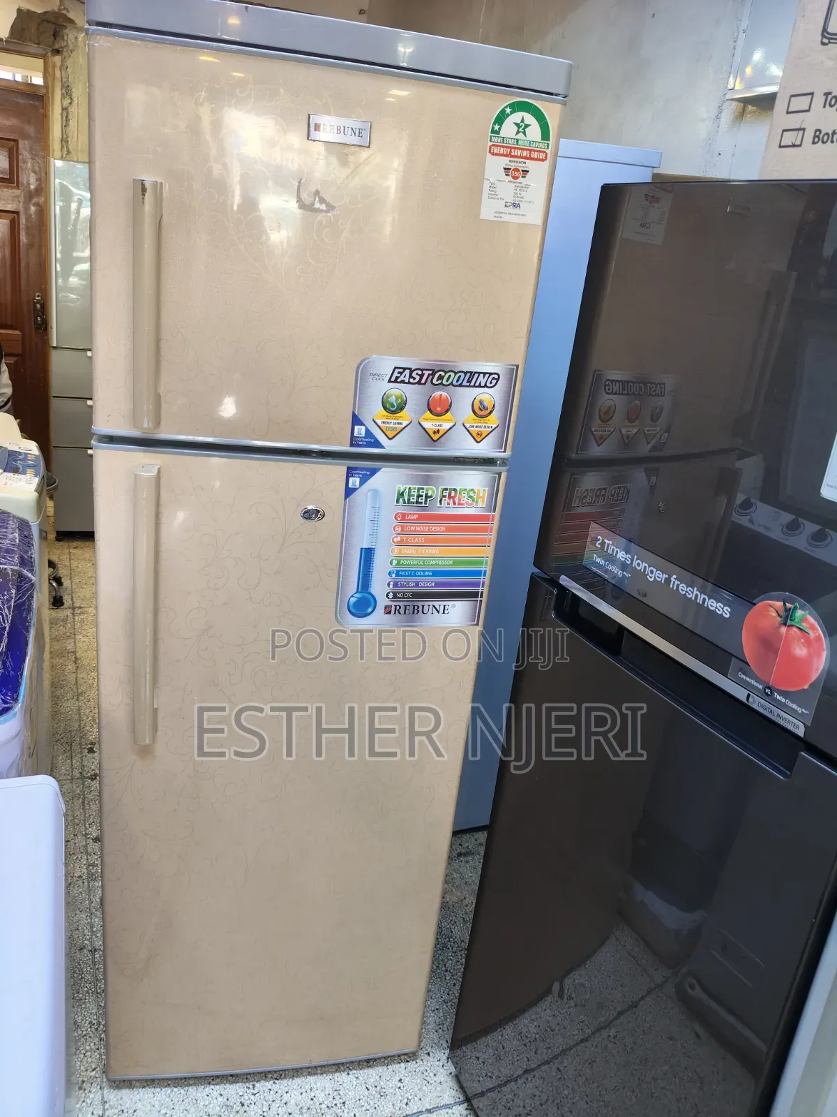 Rebune Brown Double Doors Fridge