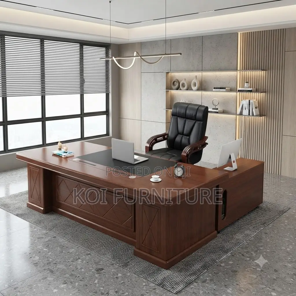 Office Desk; 1.6 Meter Executive Brown-Red Worksmart Mahogany Desk