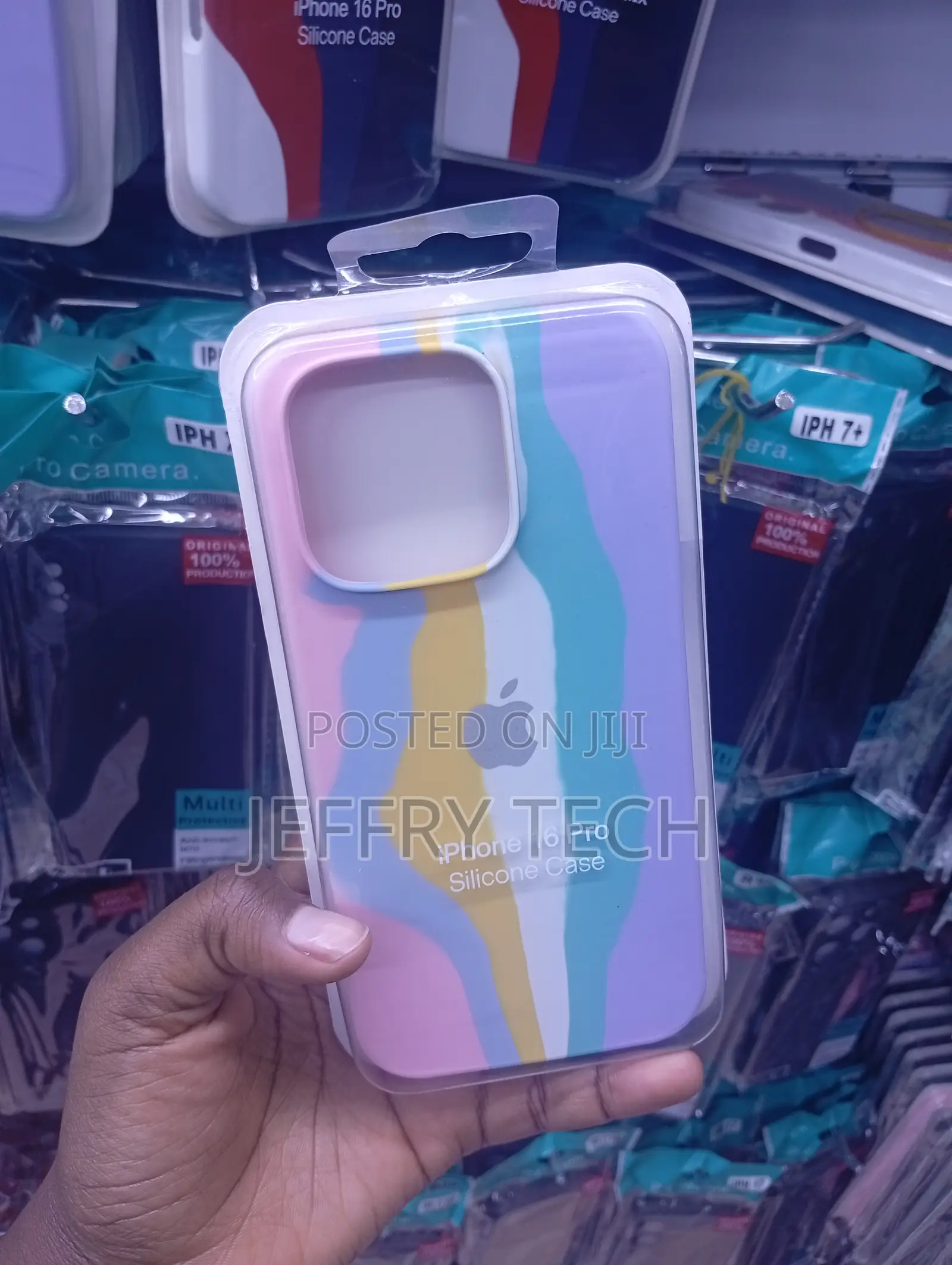 iPhone 16 Pro Rainbow Wave Silicone Case