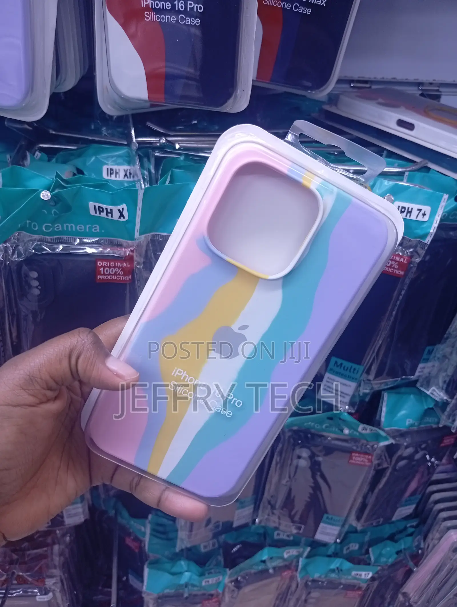 iPhone 16 Pro Rainbow Wave Silicone Case