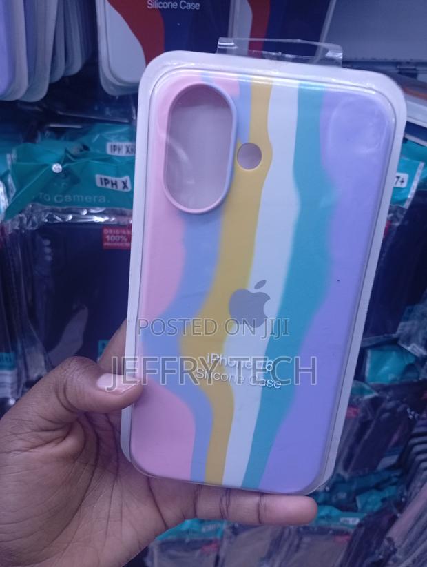"iPhone 16 Rainbow Gradient Silicone Phone Case - main view