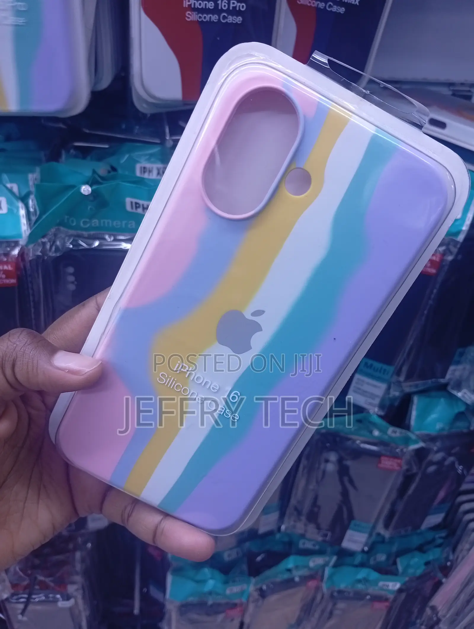 "iPhone 16 Rainbow Gradient Silicone Phone Case