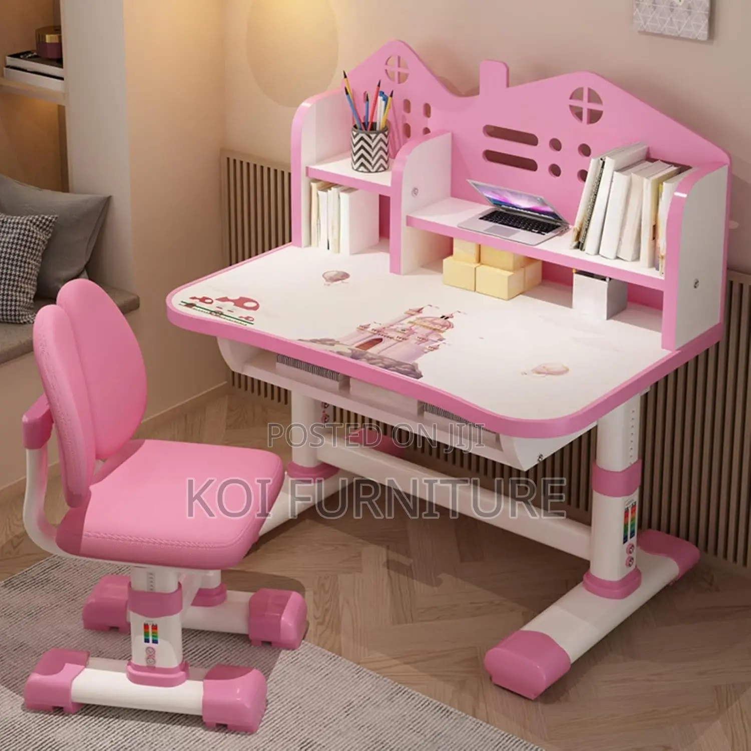 Home Desk; Kids Extendable Height Stand Desk Chair Set