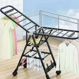 3-Tier Foldable Movable Laundry Drying Rack,