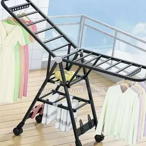 3-Tier Foldable Movable Laundry Drying Rack,