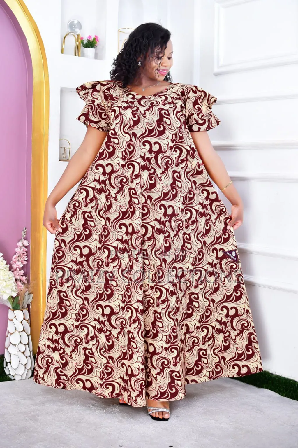 Short Sleeved Free Size Ankara Dress