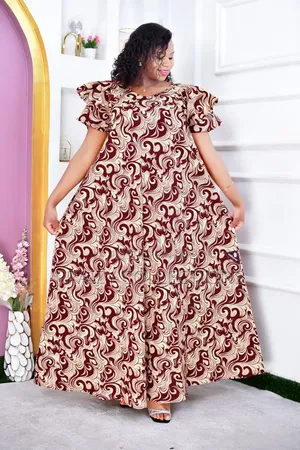 Short Sleeved Free Size Ankara Dress