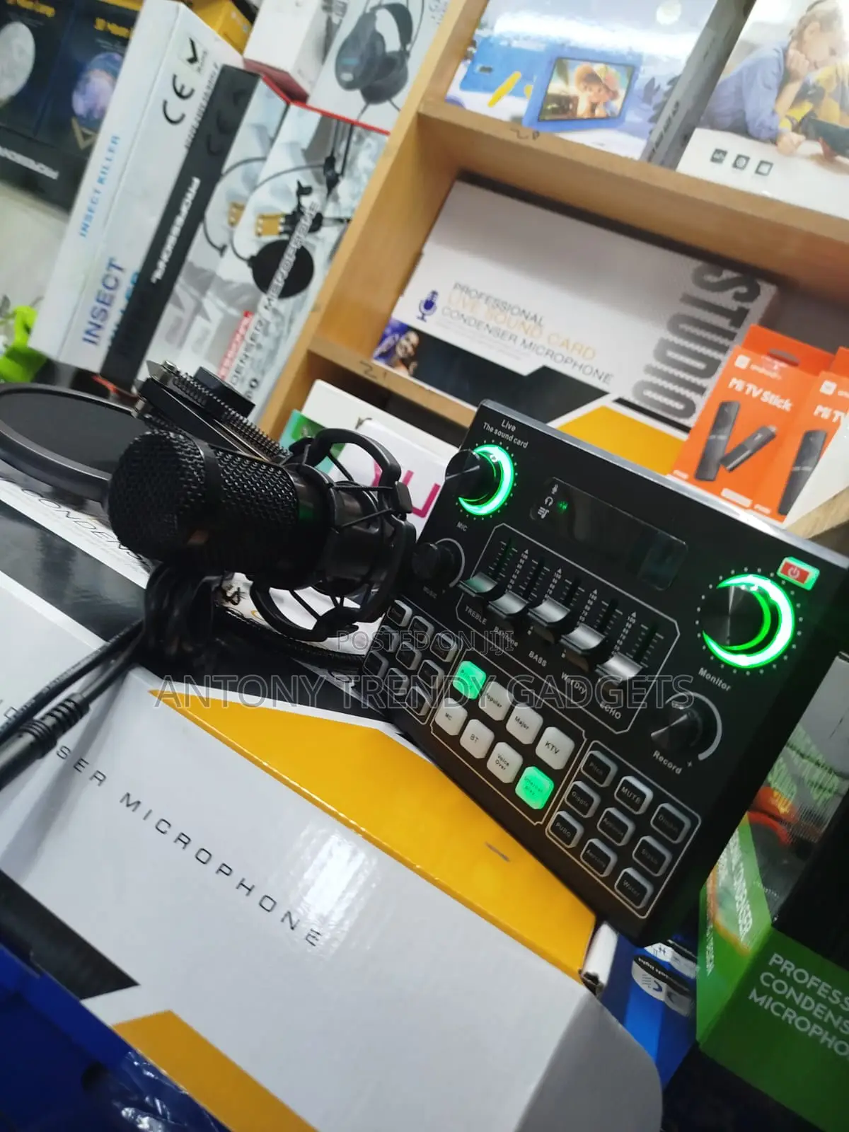 BM800 Recording Microphone With V9 Audio Mixer Sound Card