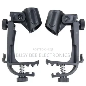 Adjustable Clip on Drum Rim Shock Mic Clamp Holder (2-Pcs)