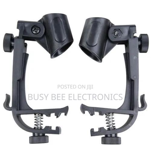 Adjustable Clip on Drum Rim Shock Mic Clamp Holder (2-Pcs)