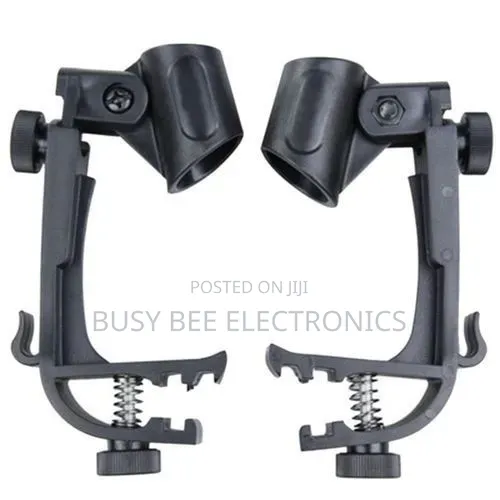 Adjustable Clip on Drum Rim Shock Mic Clamp Holder (2-Pcs)