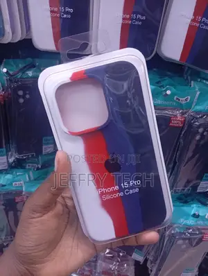 iPhone 15 Pro Soft-Touch, Striking Vertical Color-Block Pattern Cover
