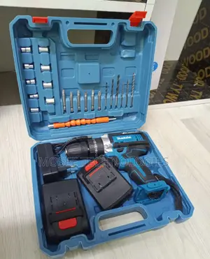 Portable Electric Cordless Drill Kit With Carry Case & Dual Batteries