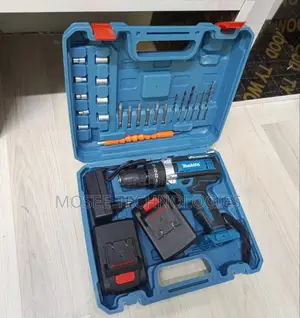 Portable Electric Cordless Drill Kit With Carry Case & Dual Batteries