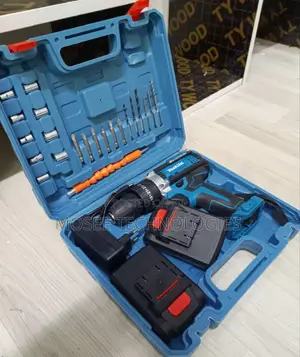 Portable Electric Cordless Drill Kit With Carry Case & Dual Batteries